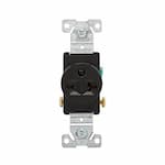 Eaton Wiring 20 Amp NEMA 6-20R 250V Straight Blade Single Receptacle, Black