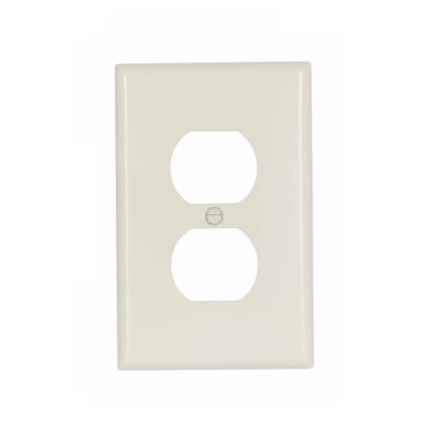 Eaton Wiring Mid-Size Duplex Receptacle Thermoset Wallplate, Almond