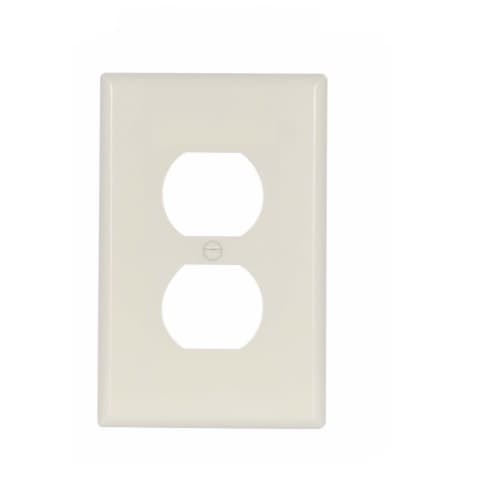 Eaton Wiring Mid-Size Duplex Receptacle Thermoset Wallplate, Light Almond