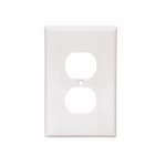 Eaton Wiring 1-Gang Duplex Receptacle Wallplate, Mid-Size, White