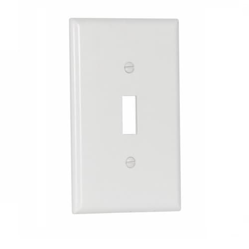 Eaton Wiring 1-Gang Thermoset Mid-Size Toggle Switch Wallplate, White