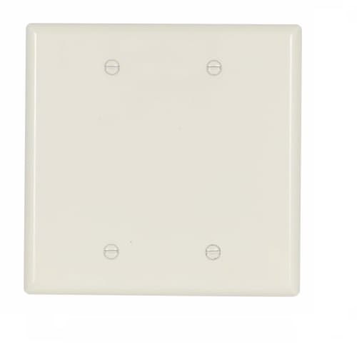 Eaton Wiring 2-Gang Mid-Size Blank Wallplate, Light Almond