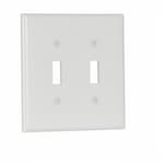 Eaton Wiring 2-Gang Mid-Switch Toggle Switch Wallplate, White
