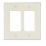 Eaton Wiring 2-Gang Mid-Size Decorator Wallplate, Almond