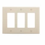 Eaton Wiring 3-Gang Mid-Size Decorator Wallplate, Almond