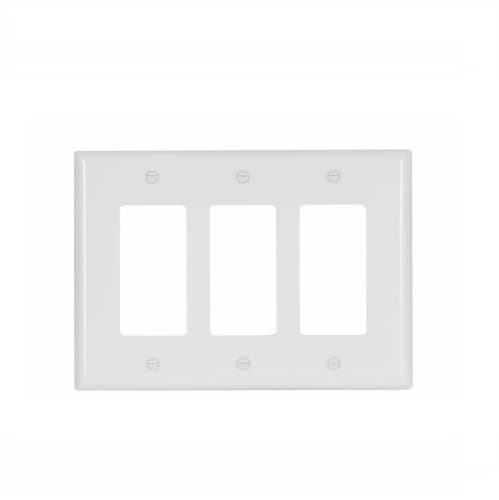 Eaton Wiring 3-Gang Mid-Size Decorator Wallplate, Ivory