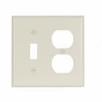 Eaton Wiring 2-Gang Thermoset Toggle & Duplex Wallplate, Almond