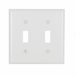 Eaton Wiring 2-Gang Thermoset Toggle Switch Wallplate, White