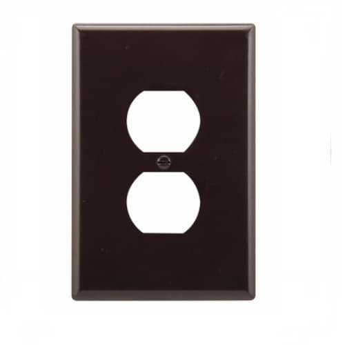 Eaton Wiring 1-Gang Thermoset Oversize Duplex Receptacle Wallplate, Brown