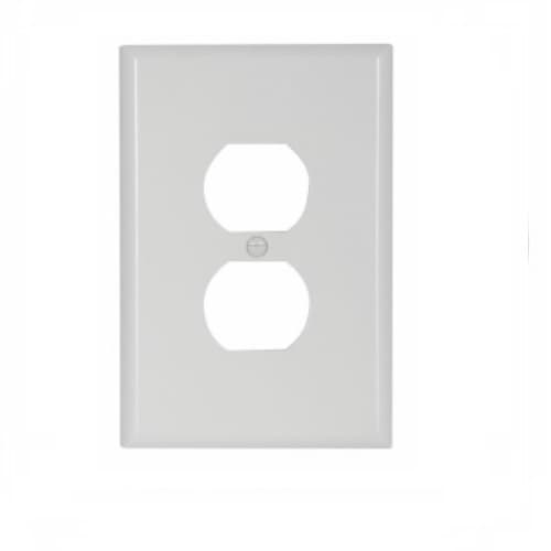 Eaton Wiring 1-Gang Thermoset Oversize Duplex Receptacle Wallplate, White