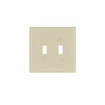 Eaton Wiring 2-Gang Thermoset Toggle Switch Wall Plate, Oversize, Light Almond