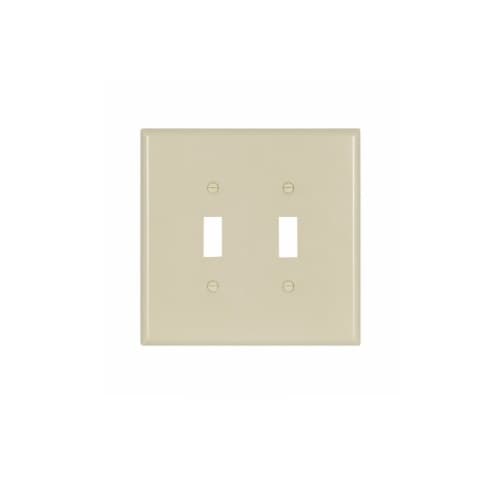 Eaton Wiring 2-Gang Thermoset Toggle Switch Wall Plate, Oversize, Light Almond