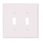 Eaton Wiring 2-Gang Thermoset Oversize Toggle Switch Wallplate, White