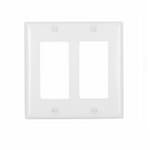 Eaton Wiring 2-Gang Thermoset Decorator Wallplate, White