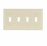 Eaton Wiring 4-Gang Thermoset Toggle Switch Wallplate, Light Almond