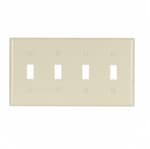 Eaton Wiring 4-Gang Thermoset Toggle Switch Wallplate, Ivory