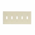 Eaton Wiring 5-Gang Thermoset Toggle Switch Wallplate, Ivory