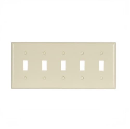 Eaton Wiring 5-Gang Thermoset Toggle Switch Wallplate, Ivory