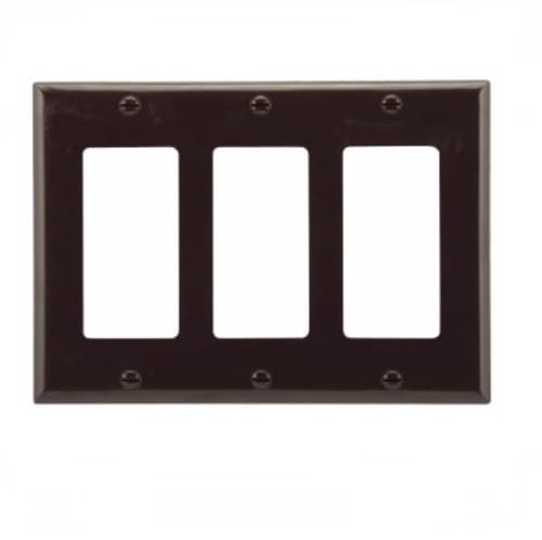 Eaton Wiring 3-Gang Thermoset Decorator Wallplate, Brown