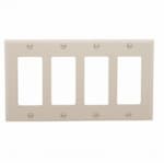 Eaton Wiring 4-Gang Thermoset Decorator Wallplate, Light Almond