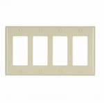 Eaton Wiring 4-Gang Thermoset Decorator Wallplate, Ivory