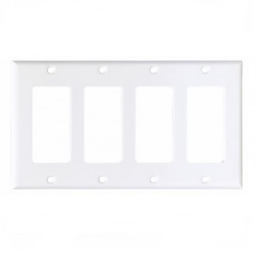 Eaton Wiring 4-Gang Thermoset Decorator Wallplate, White