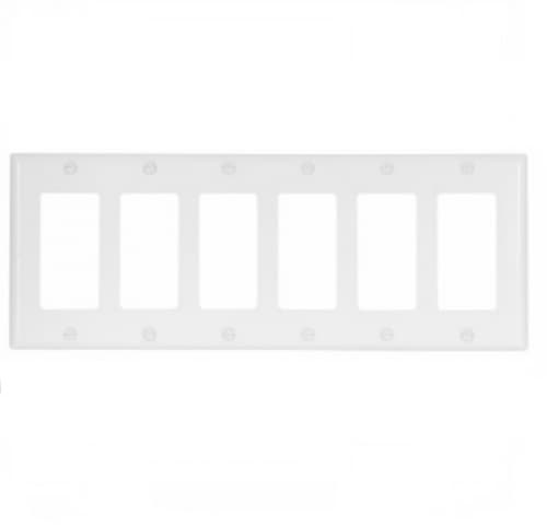 Eaton Wiring 6-Gang Thermoset Decorator Wallplate, White