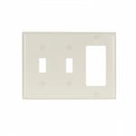 Eaton Wiring 3-Gang Thermoset Decorator & Toggle Switch Wallplate, Almond