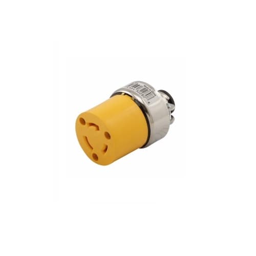 Eaton Wiring 20 Amp Locking Connector, NEMA L5-20, 125V, Yellow