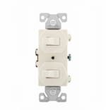 Eaton Wiring 15 Amp Toggle Switches, Combination, Light Almond