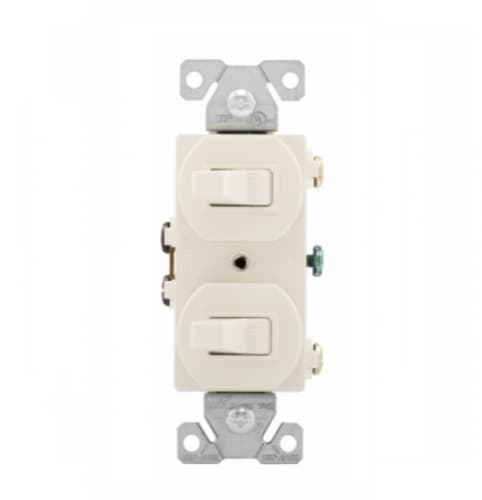 Eaton Wiring 15 Amp Toggle Switches, Combination, Light Almond