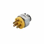 Eaton Wiring 15 Amp Straight Blade Plug, 18-12 AWG, 5-15 NEMA, 125V, Yellow, Bulk