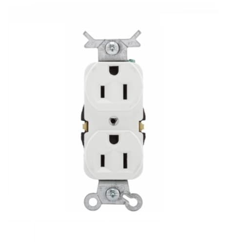 Eaton Wiring 15 Amp NEMA 5-15R 125V Duplex Receptacle Outlet, Push Wire Only, White