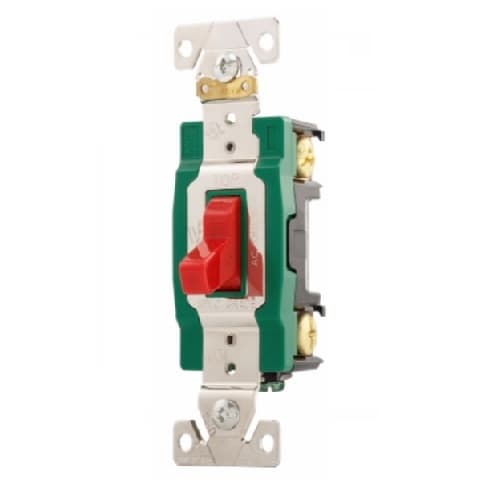 Eaton Wiring 30 Amp Toggle Switch, Single Pole, Red