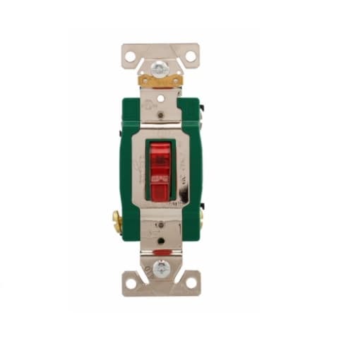 Eaton Wiring 30 Amp Toggle Switch, Industrial Grade, Red