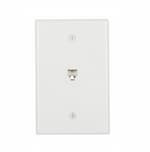 Eaton Wiring 4-Conductor Phone Wall Jack, RJ14, Mid-Size, White
