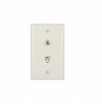 Eaton Wiring Flush Mount Wall Plate w/ Phone & Coax Jack, Light Almond