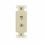 Eaton Wiring 4-Conductor Coax & Phone Jack Adapter Insert, Ivory