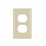 Eaton Wiring Standard Size Extra Depth Duplex Receptacle Thermoset Wallplate, Ivory
