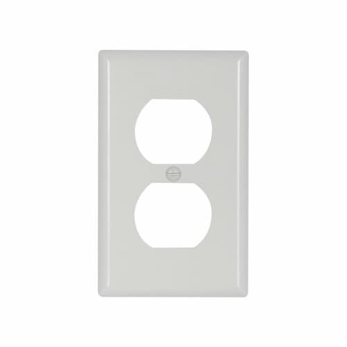 Eaton Wiring Standard Size Extra Depth Duplex Receptacle Thermoset Wallplate, White