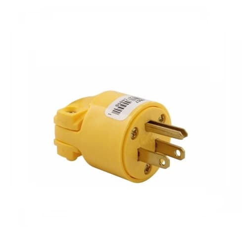 Eaton Wiring 15 Amp Electric Plug, Angled, Vinyl, Yellow