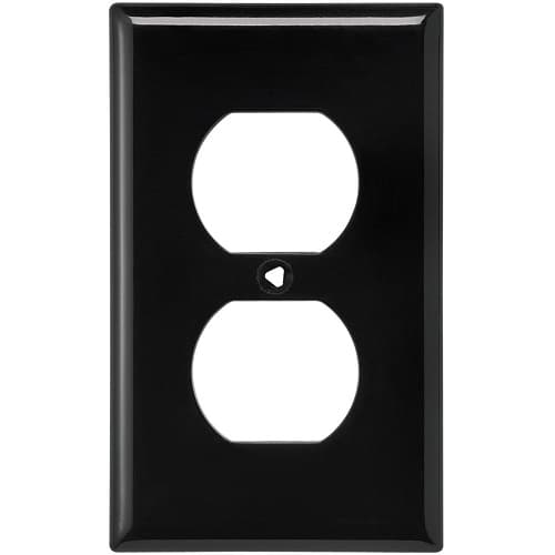 Eaton Wiring 1-Gang Duplex Wallplate, Standard, Black