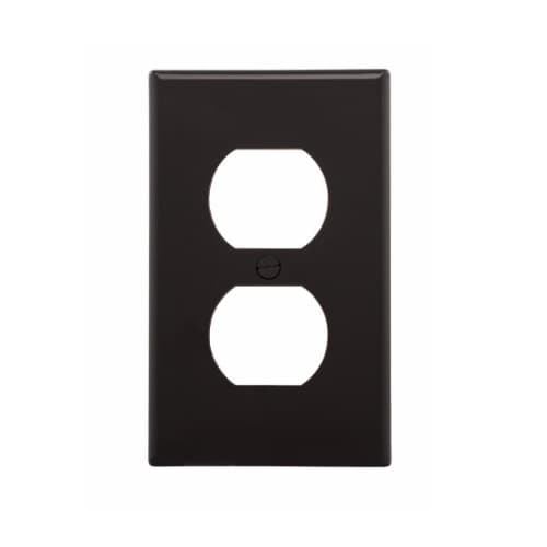 Eaton Wiring 1-Gang Nylon Duplex Receptacle Wall Plate, Black