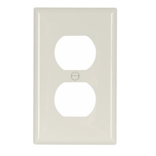 Eaton Wiring 1-Gang Duplex Receptacle Wall Plate, Nylon, Light Almond, Bulk