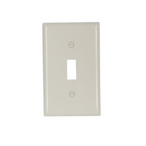 Eaton Wiring 1-Gang Toggle Wall Plate, Nylon, Light Almond, Bulk