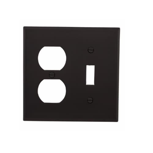 Eaton Wiring 2-Gang Toggle & Duplex Wall Plate, Standard, Brown