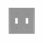 Eaton Wiring 2-Gang Double Toggle Switch Wall Plate, Standard, Gray