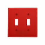 Eaton Wiring 2-Gang Double Toggle Switch Wall Plate, Standard, Red