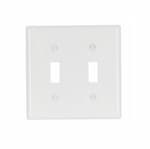 Eaton Wiring 2-Gang Double Toggle Switch Wall Plate, Standard, White