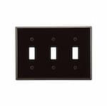 Eaton Wiring 3-Gang Toggle Switch Wall Plate, Standard, Brown